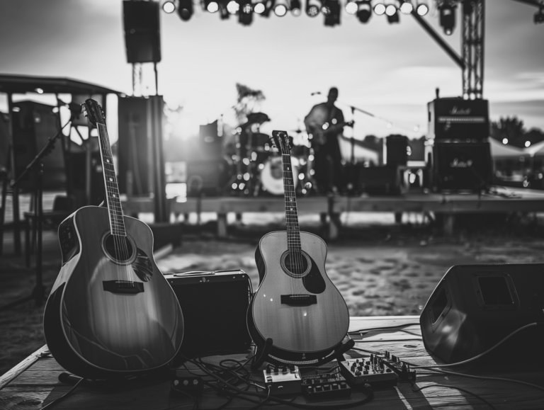 sunset outdoor concert with acoustic guitars2